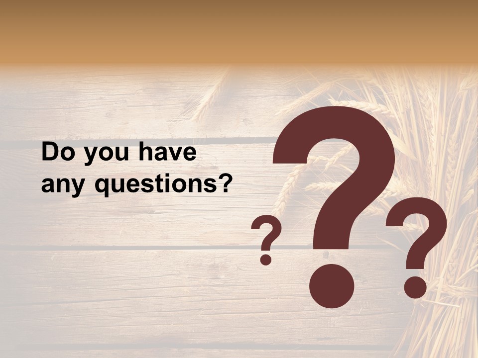 A Bunch Of Wheat On A Wooden Table PowerPoint Template