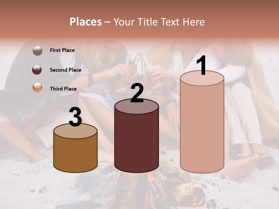 A Group Of People Sitting Around A Campfire Toasting PowerPoint Template