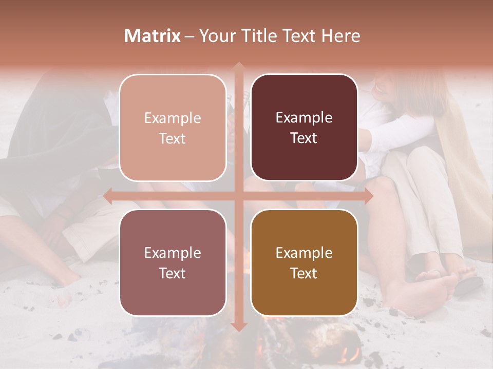 A Group Of People Sitting Around A Campfire Toasting PowerPoint Template