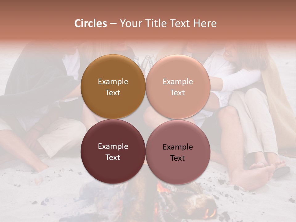 A Group Of People Sitting Around A Campfire Toasting PowerPoint Template