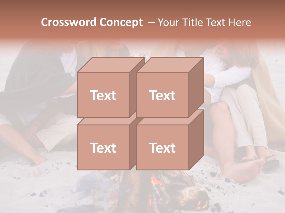 A Group Of People Sitting Around A Campfire Toasting PowerPoint Template