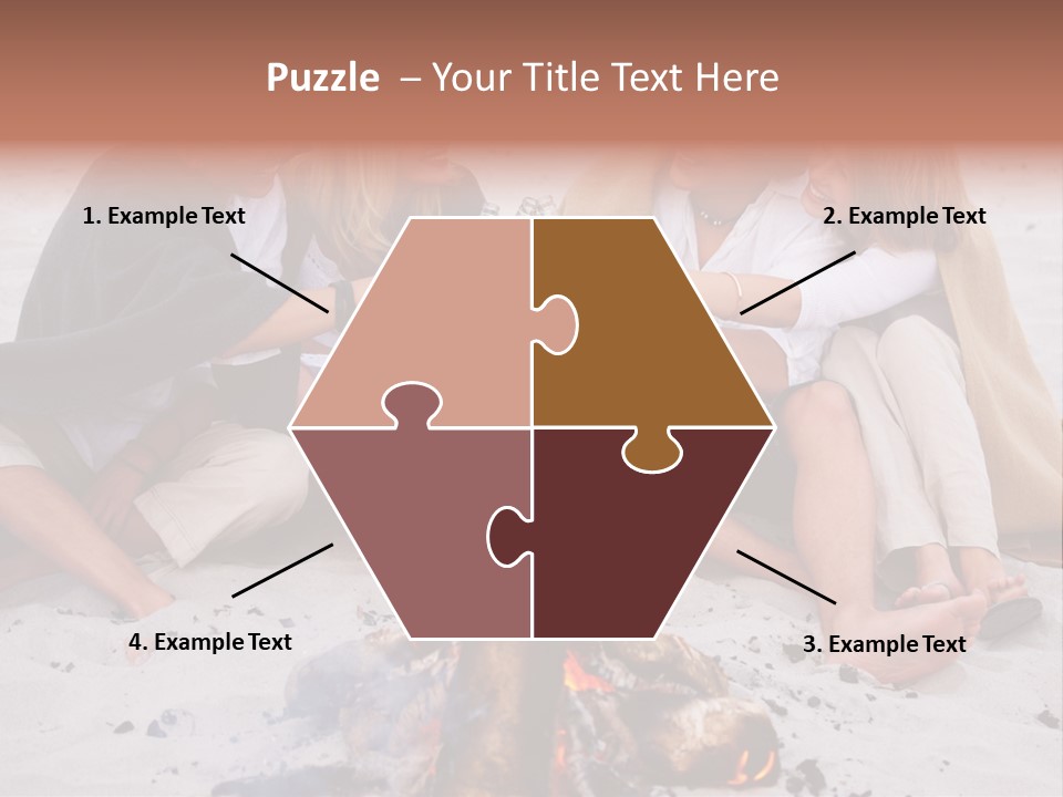 A Group Of People Sitting Around A Campfire Toasting PowerPoint Template