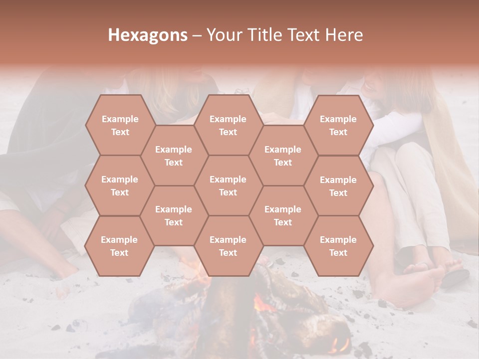 A Group Of People Sitting Around A Campfire Toasting PowerPoint Template