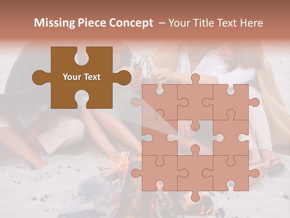 A Group Of People Sitting Around A Campfire Toasting PowerPoint Template