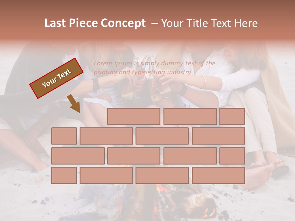 A Group Of People Sitting Around A Campfire Toasting PowerPoint Template
