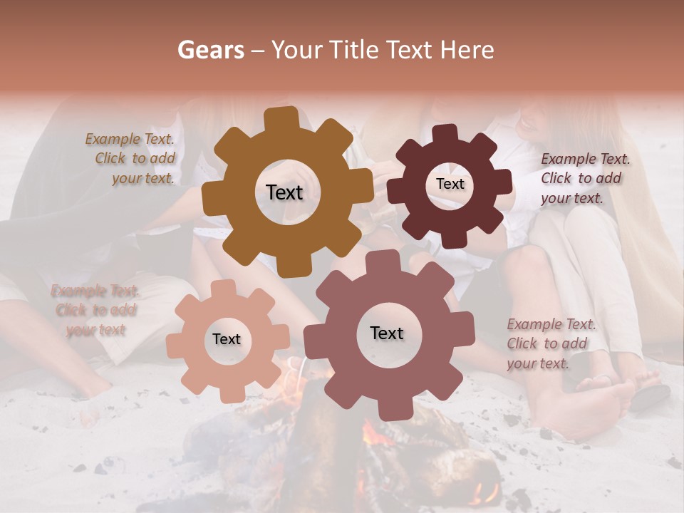 A Group Of People Sitting Around A Campfire Toasting PowerPoint Template