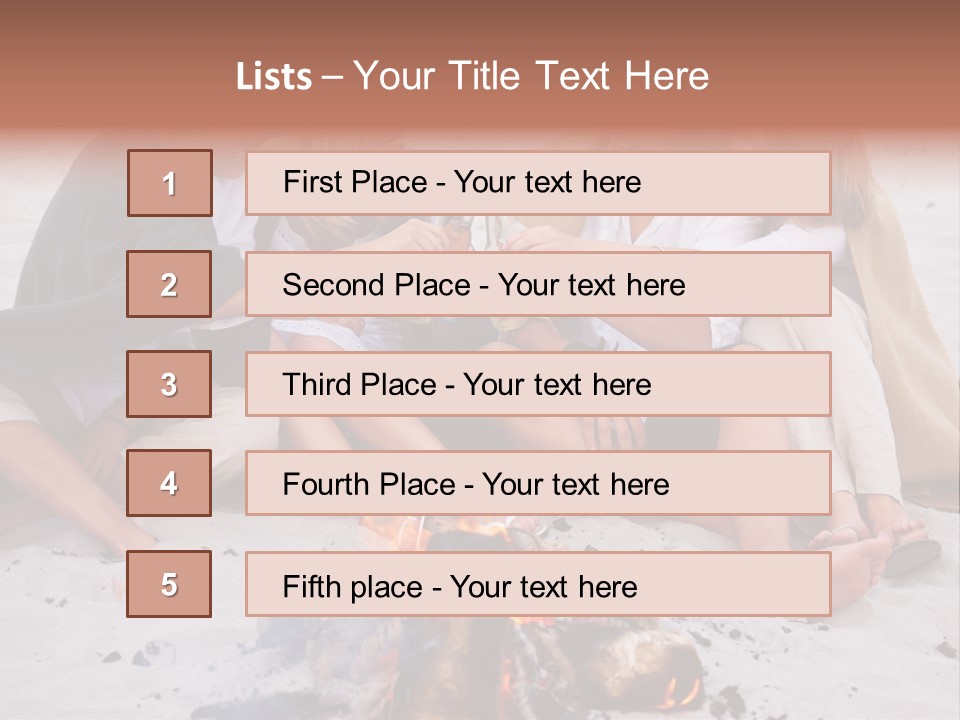 A Group Of People Sitting Around A Campfire Toasting PowerPoint Template