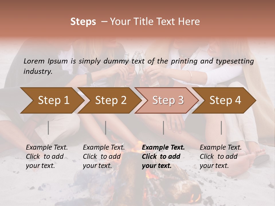 A Group Of People Sitting Around A Campfire Toasting PowerPoint Template