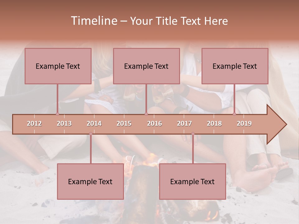 A Group Of People Sitting Around A Campfire Toasting PowerPoint Template