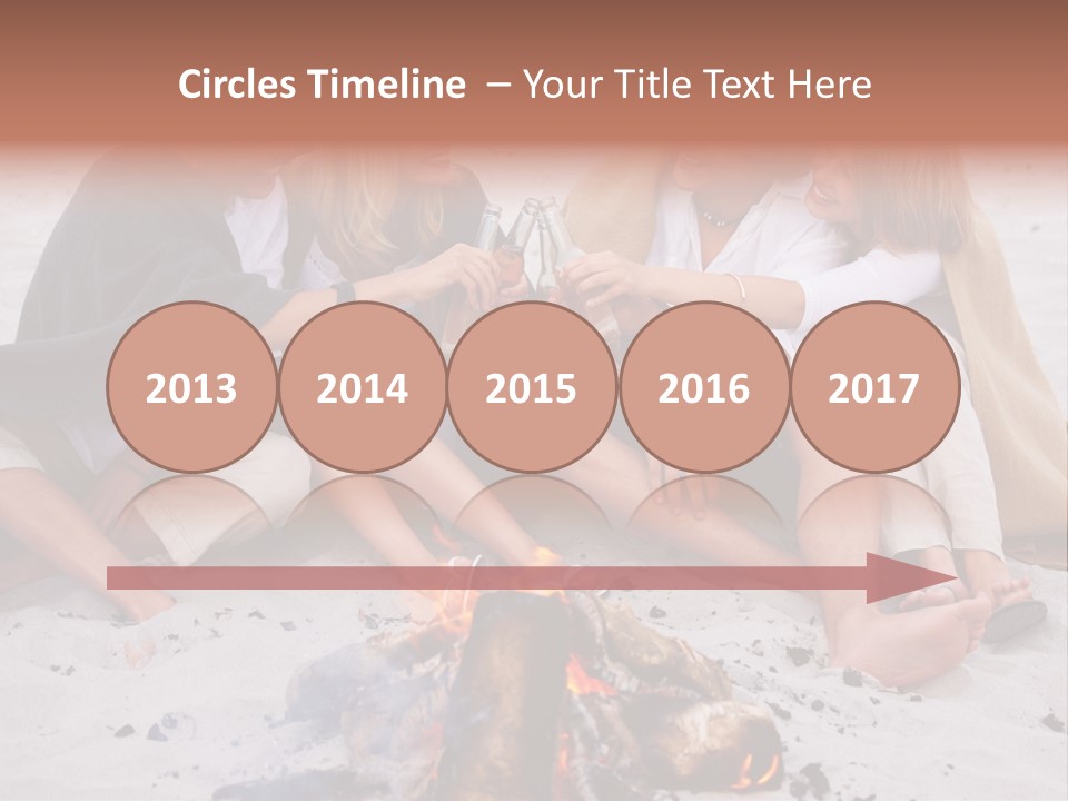 A Group Of People Sitting Around A Campfire Toasting PowerPoint Template