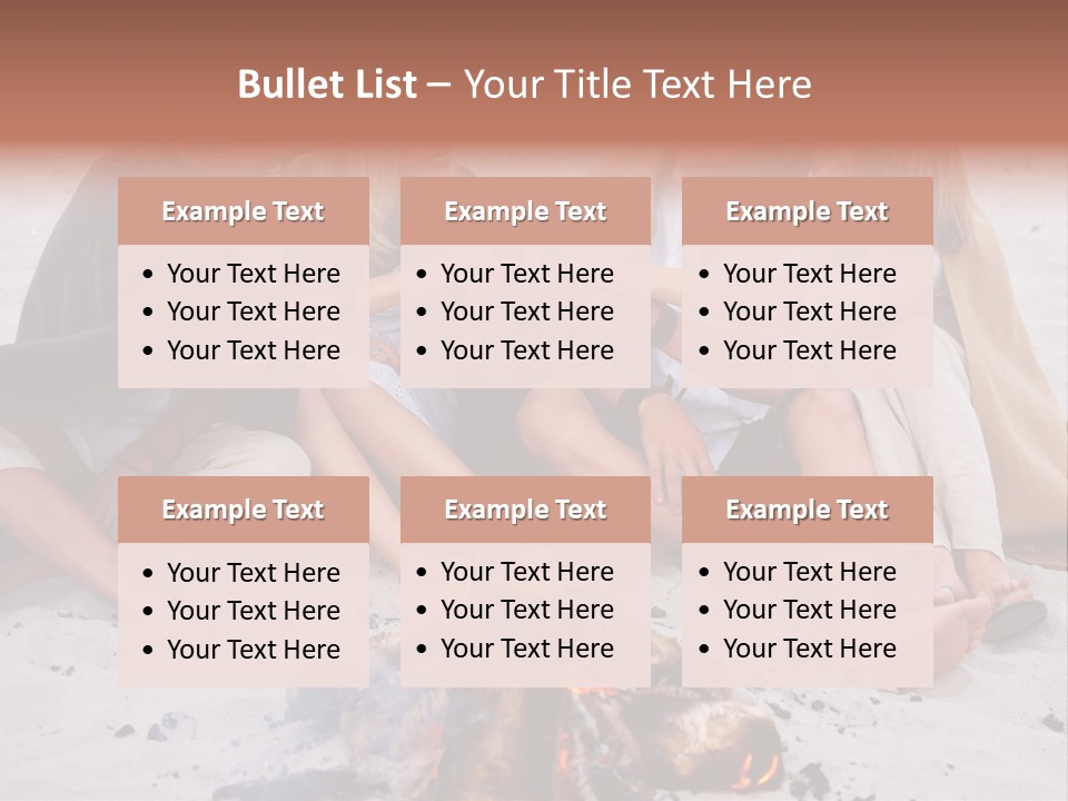 A Group Of People Sitting Around A Campfire Toasting PowerPoint Template