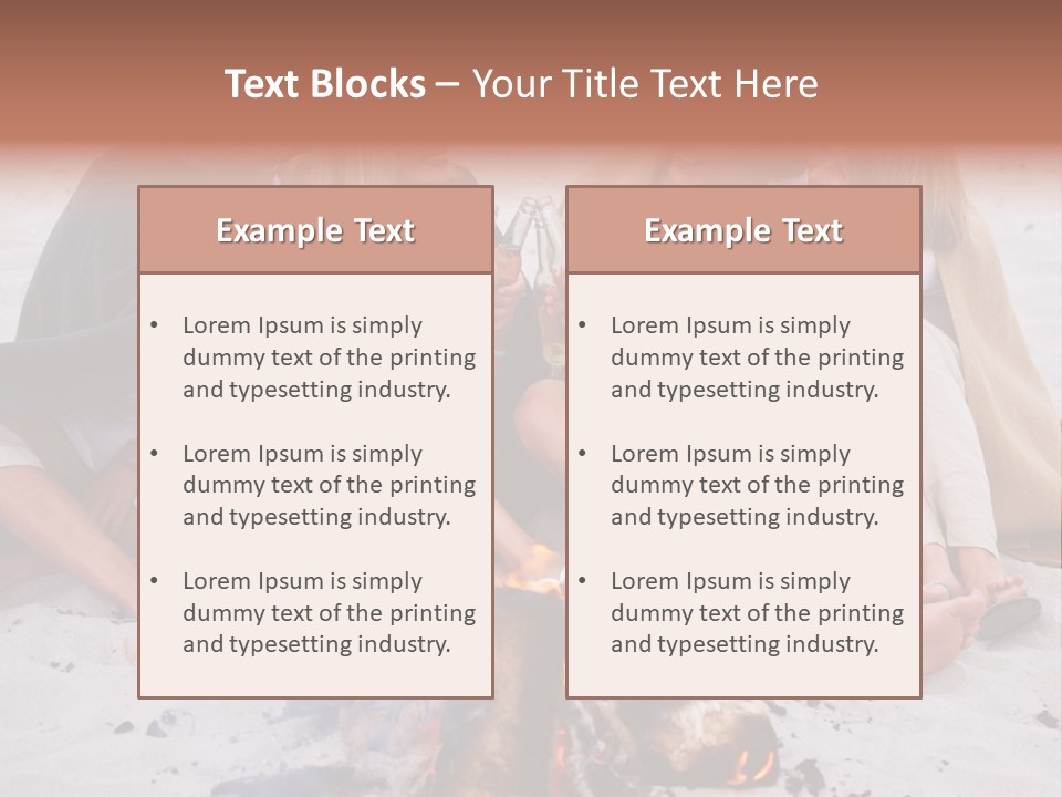 A Group Of People Sitting Around A Campfire Toasting PowerPoint Template