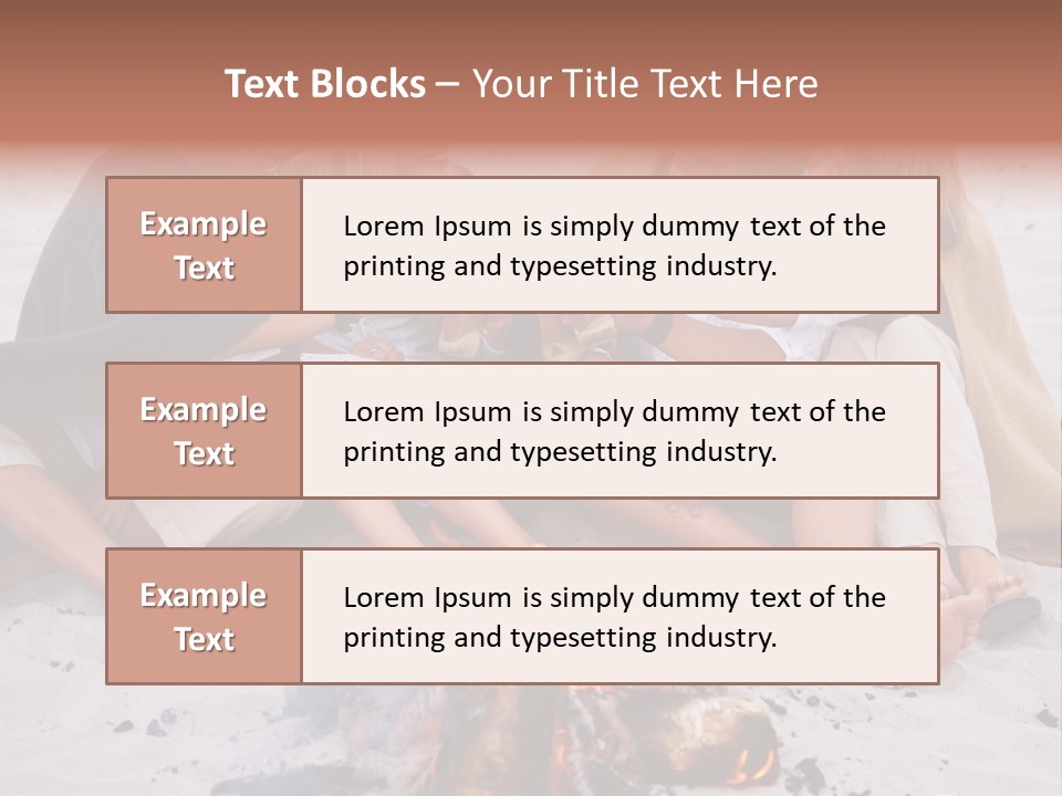 A Group Of People Sitting Around A Campfire Toasting PowerPoint Template