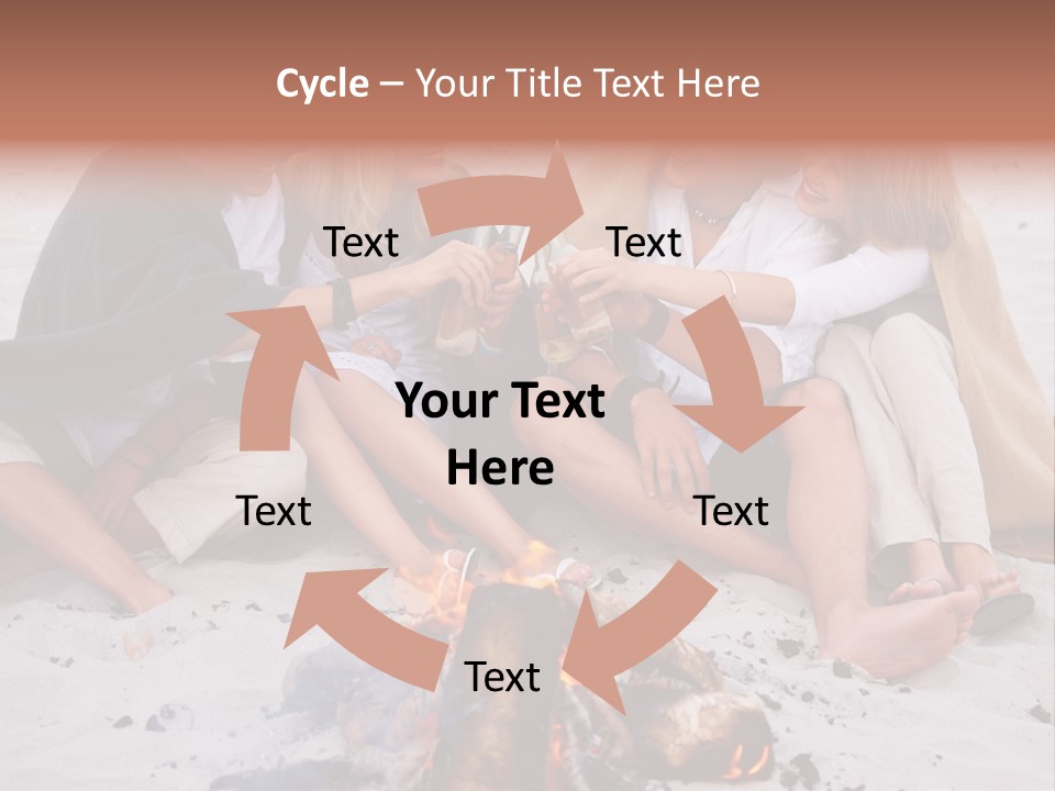 A Group Of People Sitting Around A Campfire Toasting PowerPoint Template