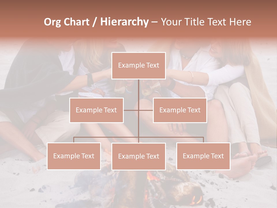 A Group Of People Sitting Around A Campfire Toasting PowerPoint Template