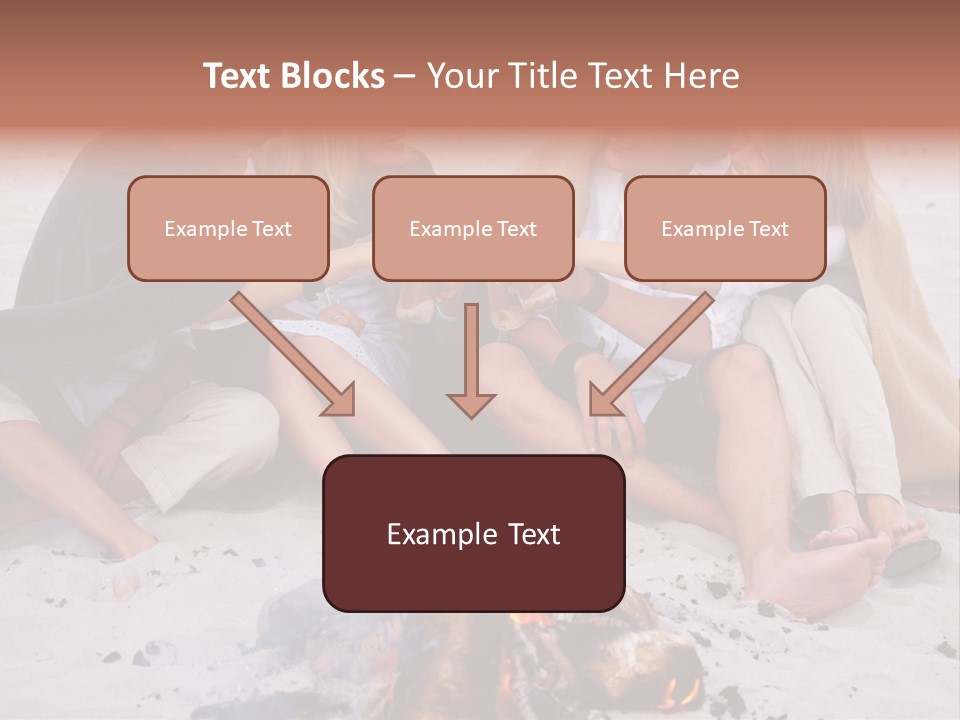 A Group Of People Sitting Around A Campfire Toasting PowerPoint Template