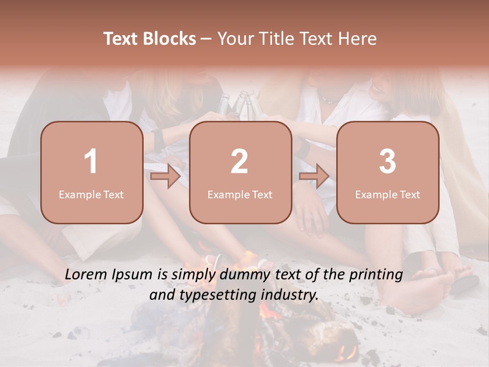 A Group Of People Sitting Around A Campfire Toasting PowerPoint Template