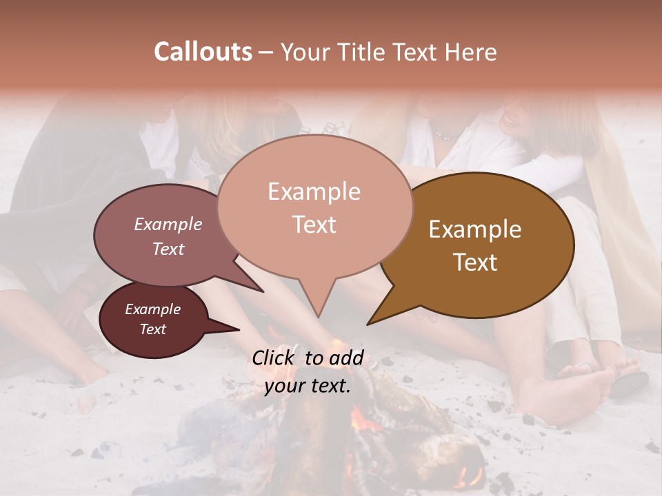 A Group Of People Sitting Around A Campfire Toasting PowerPoint Template