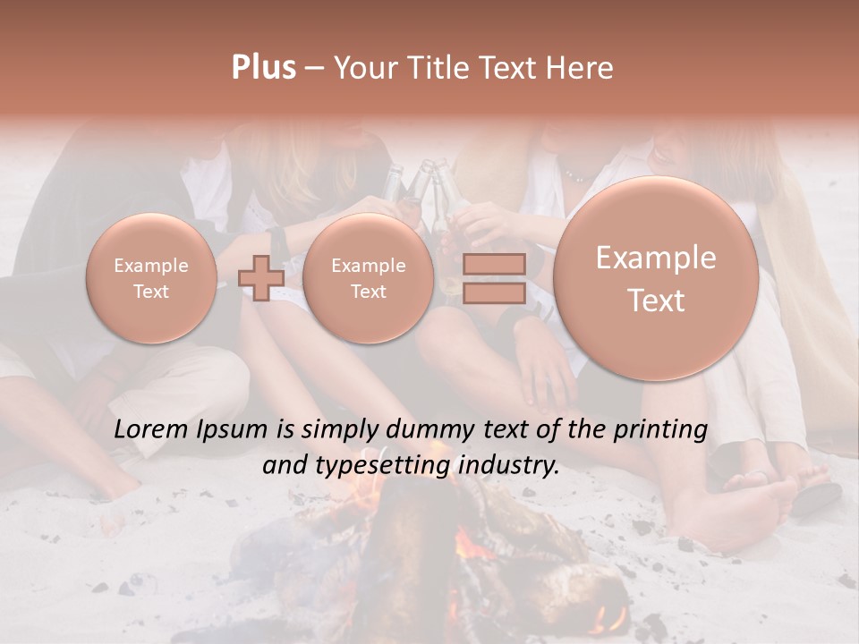 A Group Of People Sitting Around A Campfire Toasting PowerPoint Template