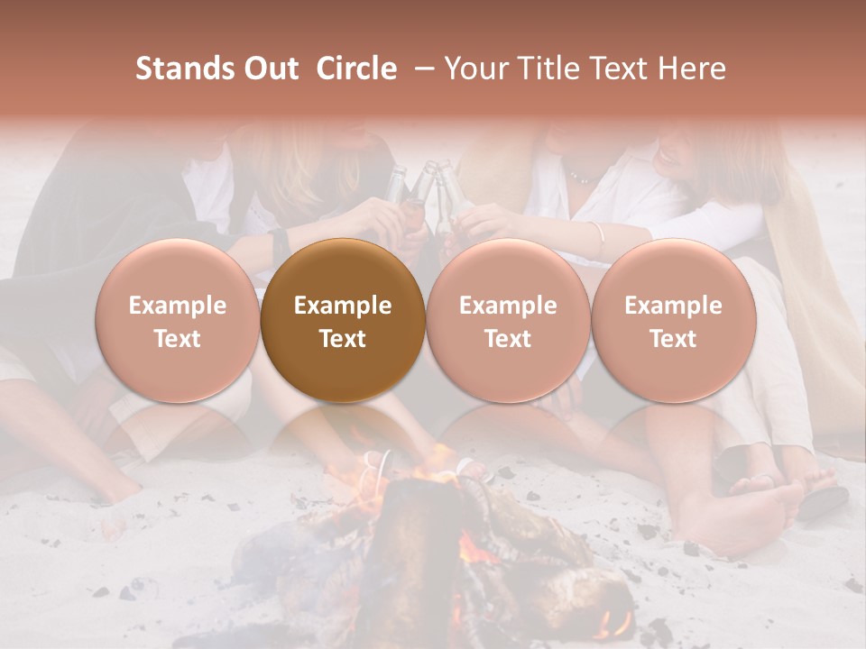 A Group Of People Sitting Around A Campfire Toasting PowerPoint Template