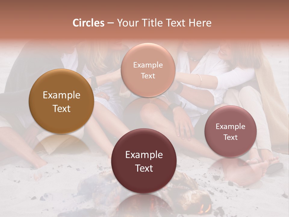 A Group Of People Sitting Around A Campfire Toasting PowerPoint Template