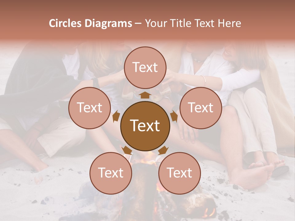 A Group Of People Sitting Around A Campfire Toasting PowerPoint Template