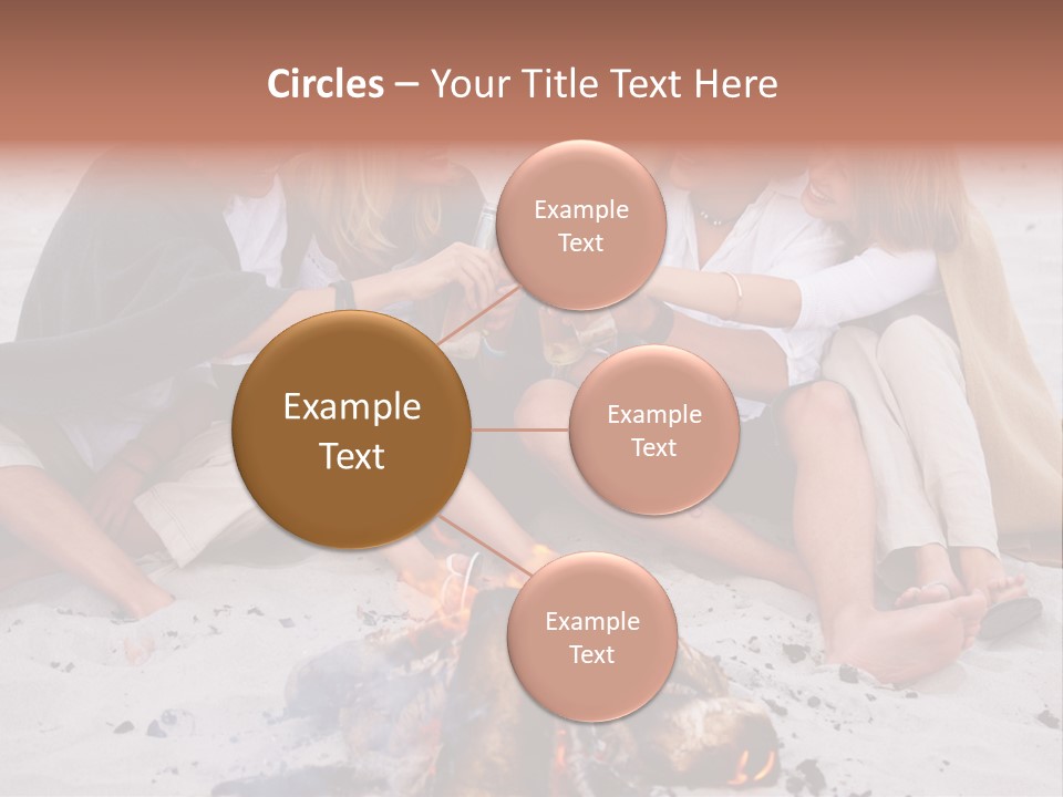 A Group Of People Sitting Around A Campfire Toasting PowerPoint Template