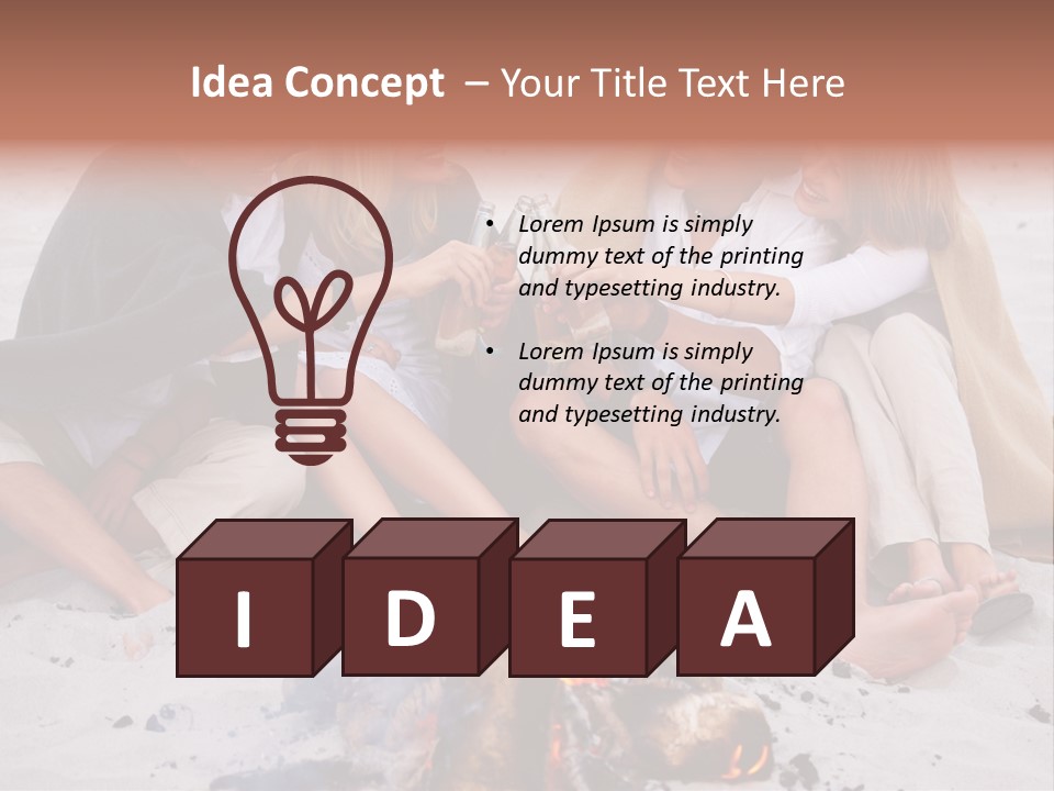 A Group Of People Sitting Around A Campfire Toasting PowerPoint Template