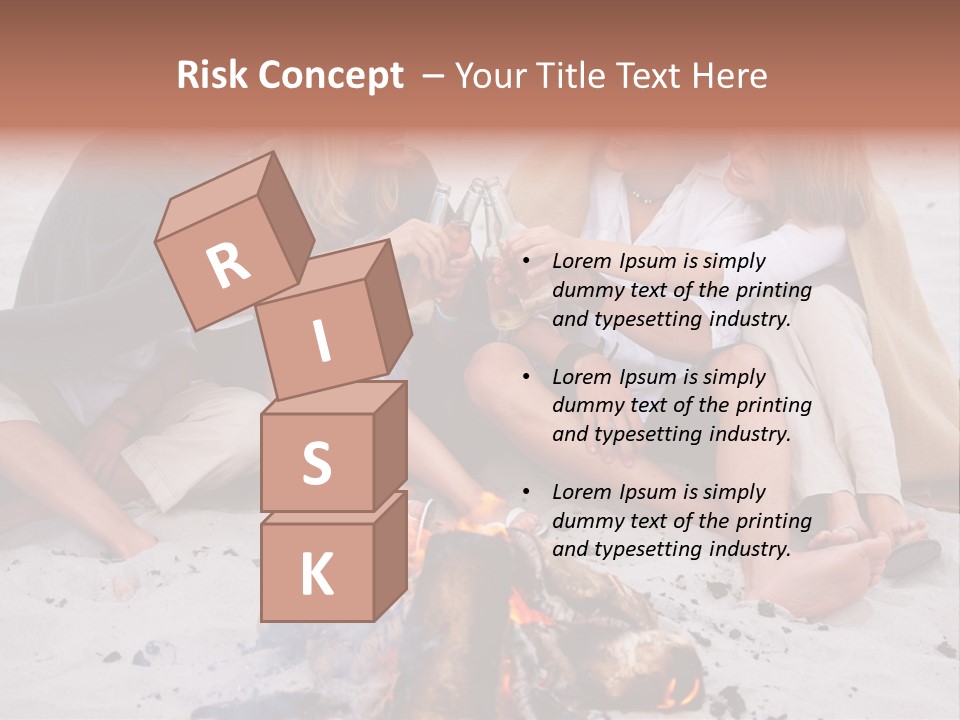 A Group Of People Sitting Around A Campfire Toasting PowerPoint Template