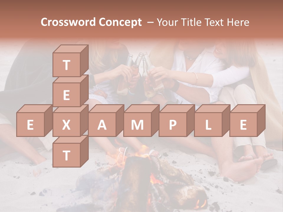 A Group Of People Sitting Around A Campfire Toasting PowerPoint Template