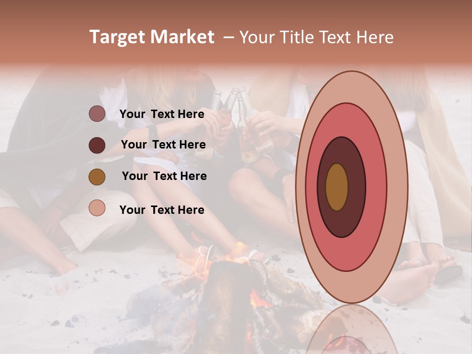 A Group Of People Sitting Around A Campfire Toasting PowerPoint Template