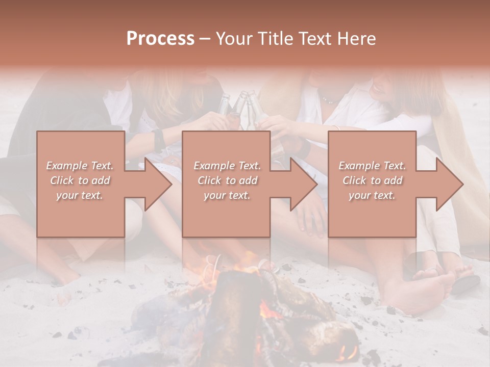 A Group Of People Sitting Around A Campfire Toasting PowerPoint Template