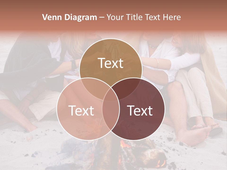 A Group Of People Sitting Around A Campfire Toasting PowerPoint Template