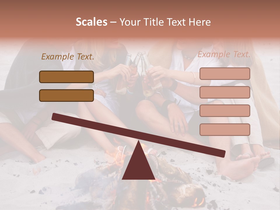 A Group Of People Sitting Around A Campfire Toasting PowerPoint Template