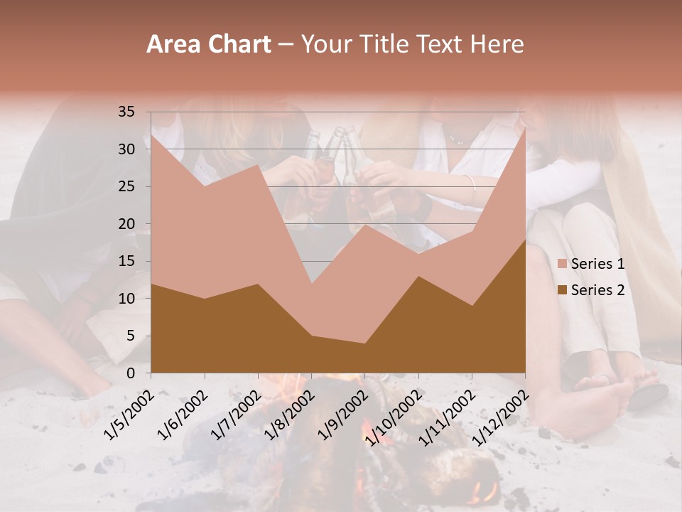 A Group Of People Sitting Around A Campfire Toasting PowerPoint Template