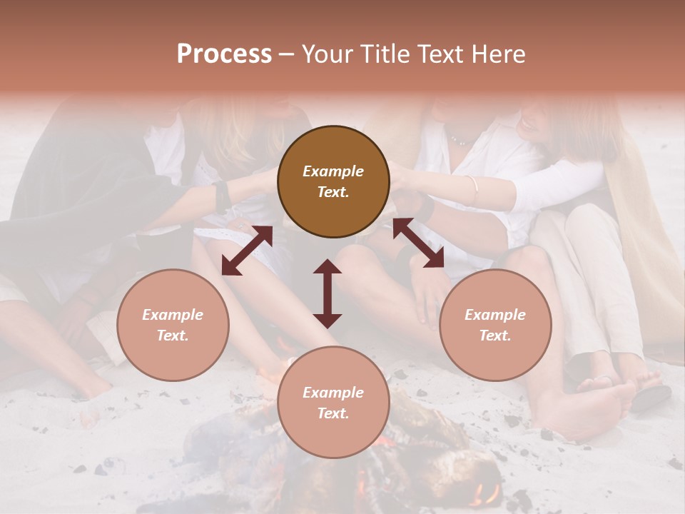 A Group Of People Sitting Around A Campfire Toasting PowerPoint Template