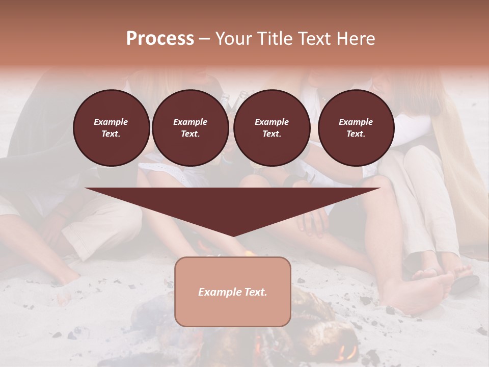 A Group Of People Sitting Around A Campfire Toasting PowerPoint Template