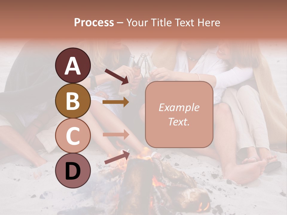 A Group Of People Sitting Around A Campfire Toasting PowerPoint Template