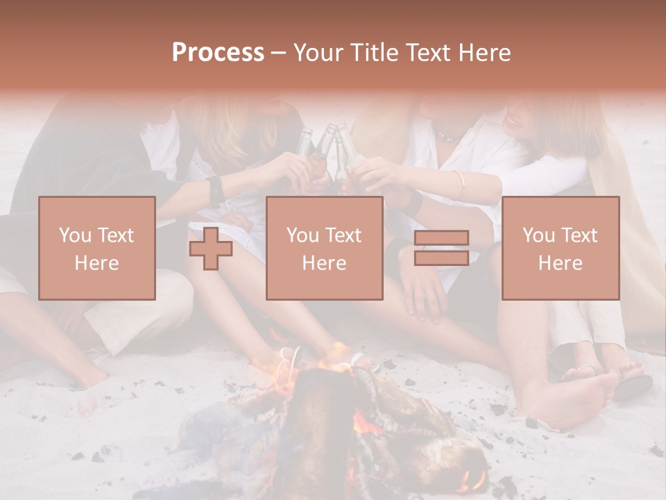A Group Of People Sitting Around A Campfire Toasting PowerPoint Template