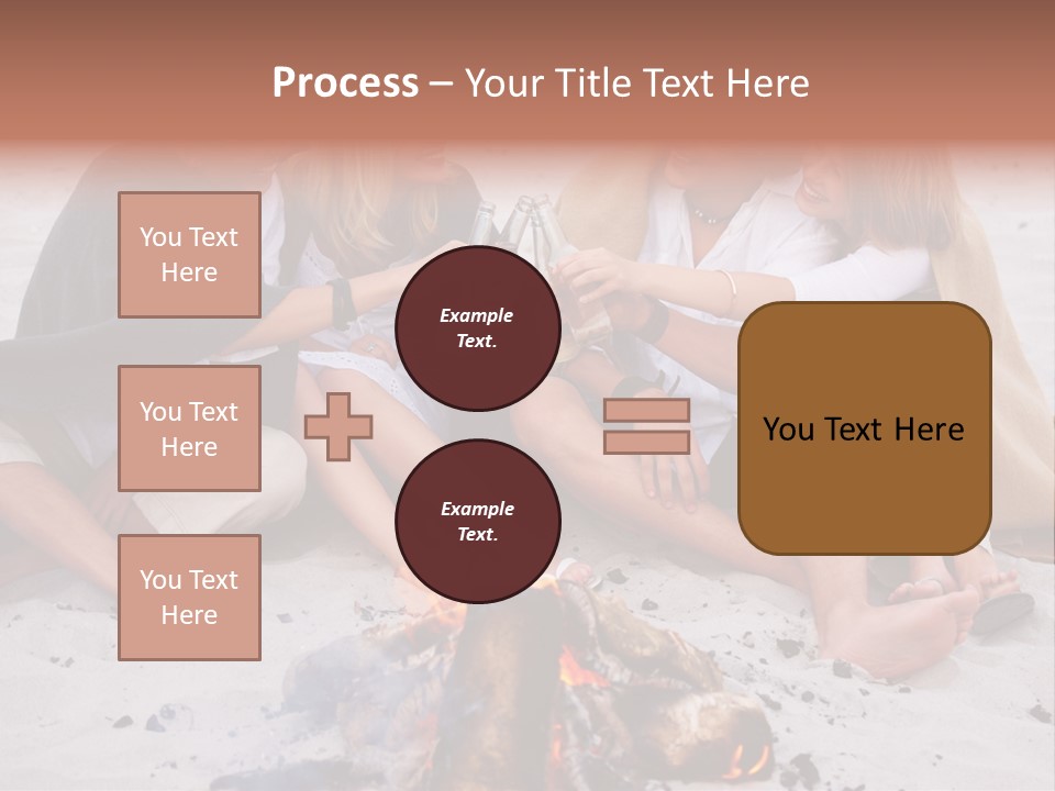 A Group Of People Sitting Around A Campfire Toasting PowerPoint Template