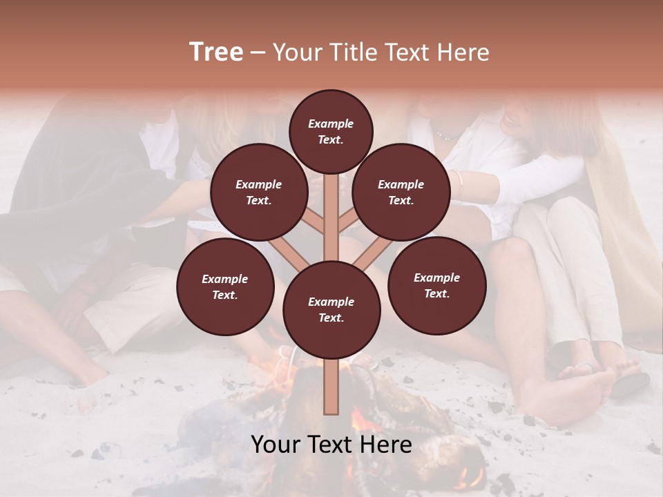 A Group Of People Sitting Around A Campfire Toasting PowerPoint Template