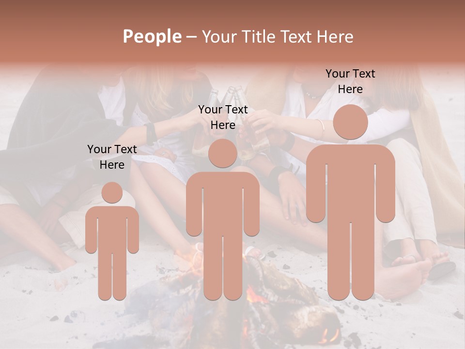 A Group Of People Sitting Around A Campfire Toasting PowerPoint Template