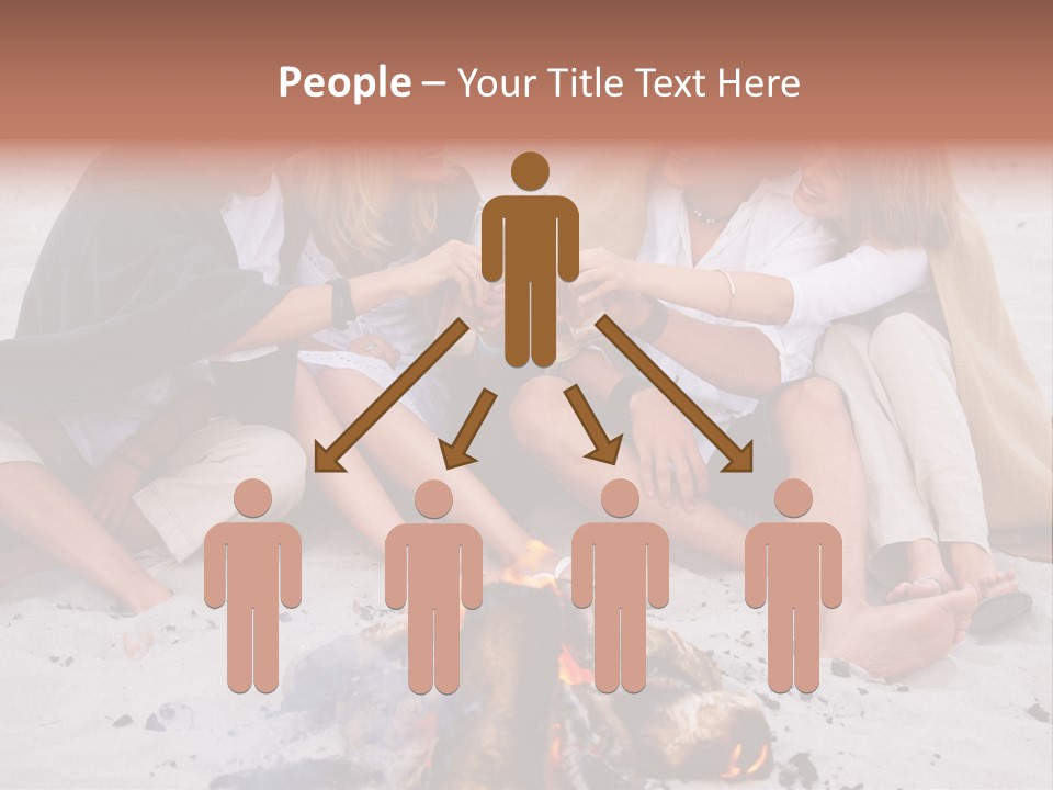 A Group Of People Sitting Around A Campfire Toasting PowerPoint Template