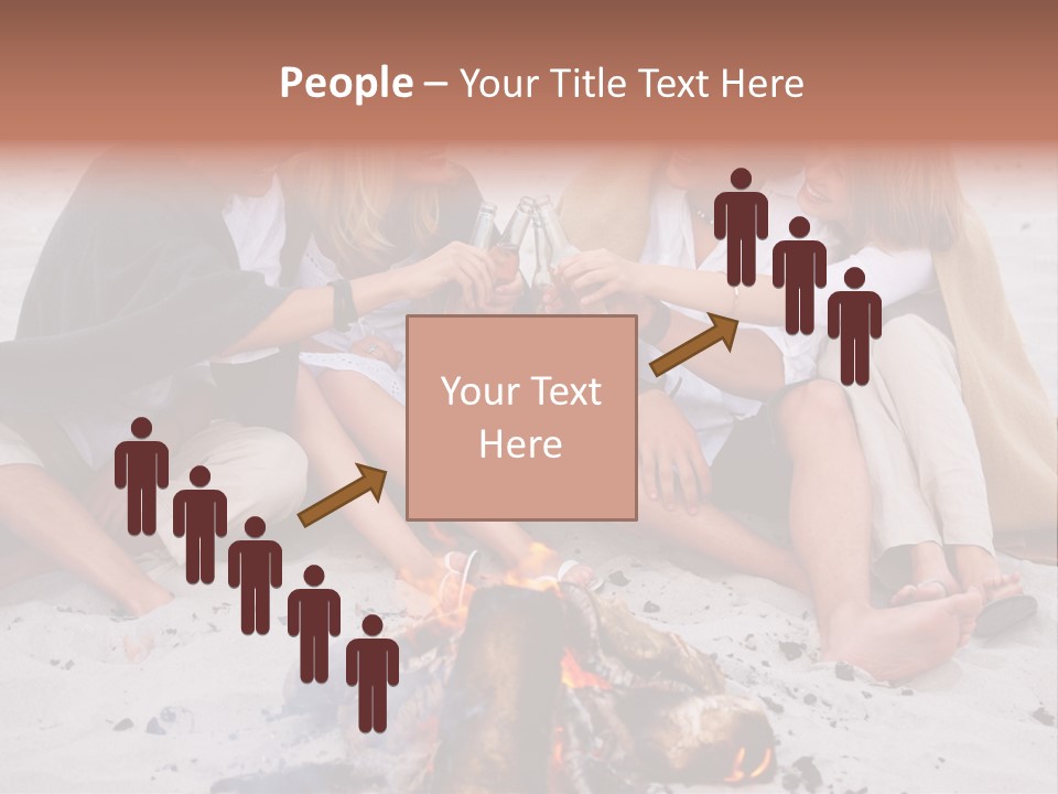 A Group Of People Sitting Around A Campfire Toasting PowerPoint Template
