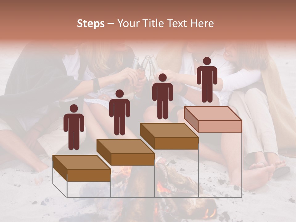 A Group Of People Sitting Around A Campfire Toasting PowerPoint Template