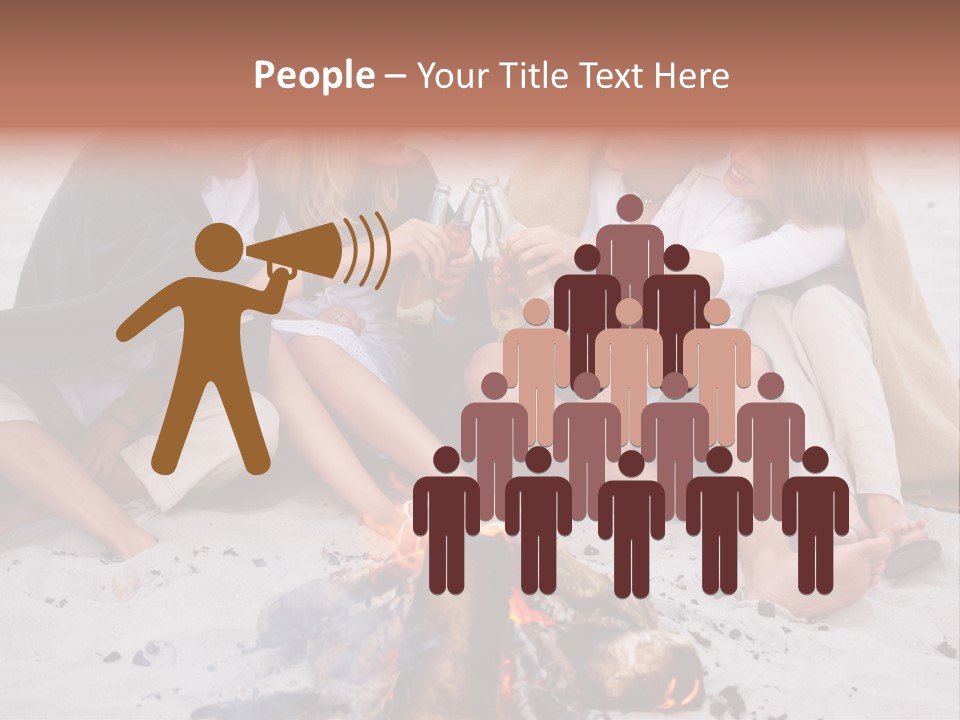 A Group Of People Sitting Around A Campfire Toasting PowerPoint Template