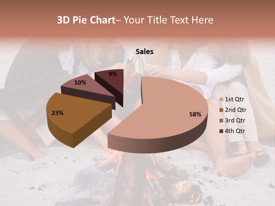 A Group Of People Sitting Around A Campfire Toasting PowerPoint Template