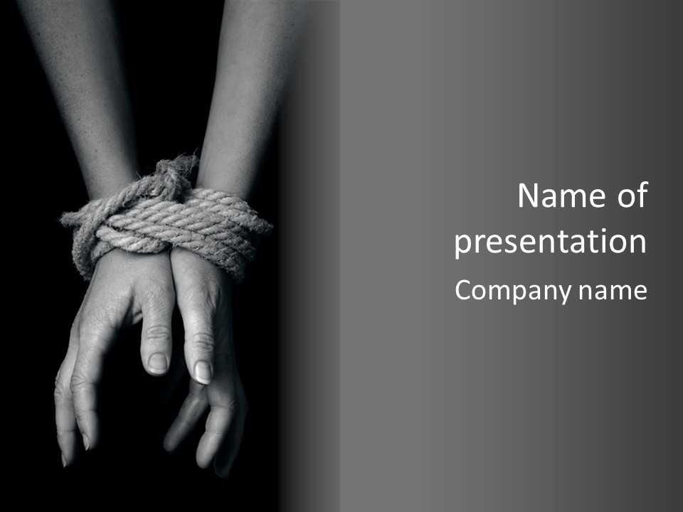 A Person Holding A Rope With Their Hands PowerPoint Template