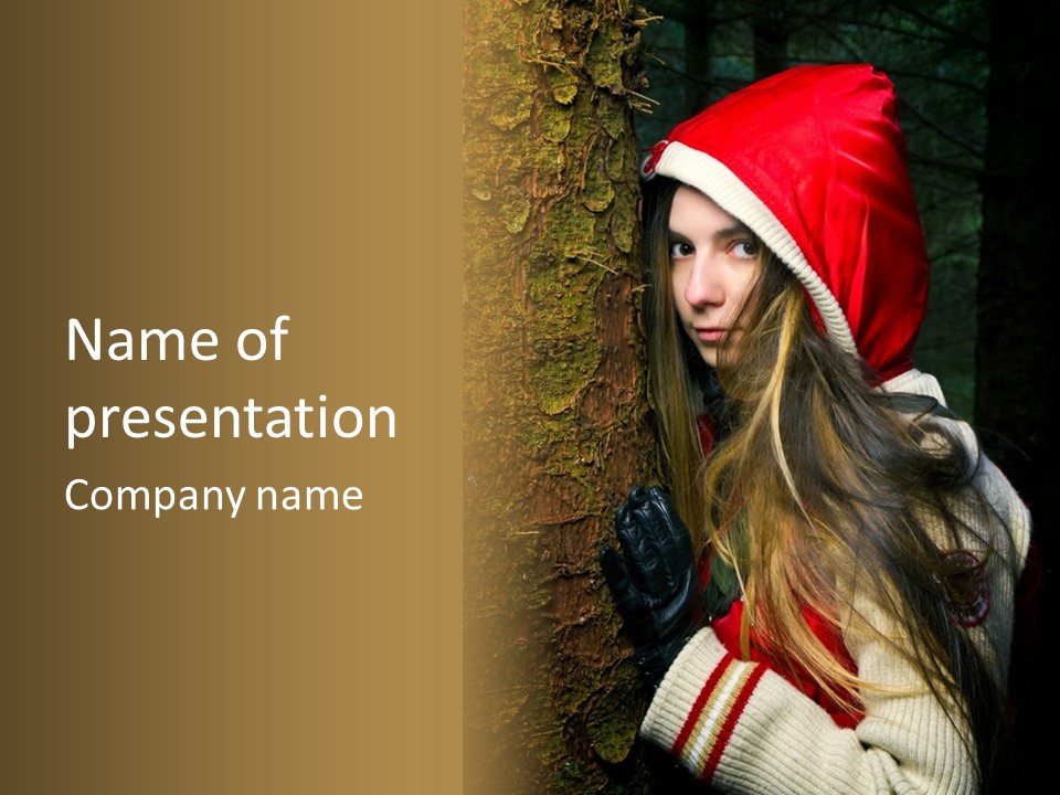 Girl Forest Lost PowerPoint Template