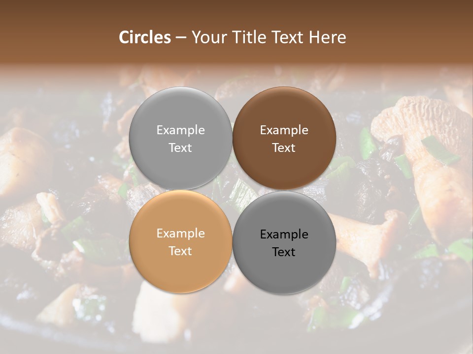 A Skillet Filled With Meat And Vegetables On Top Of A Table PowerPoint Template